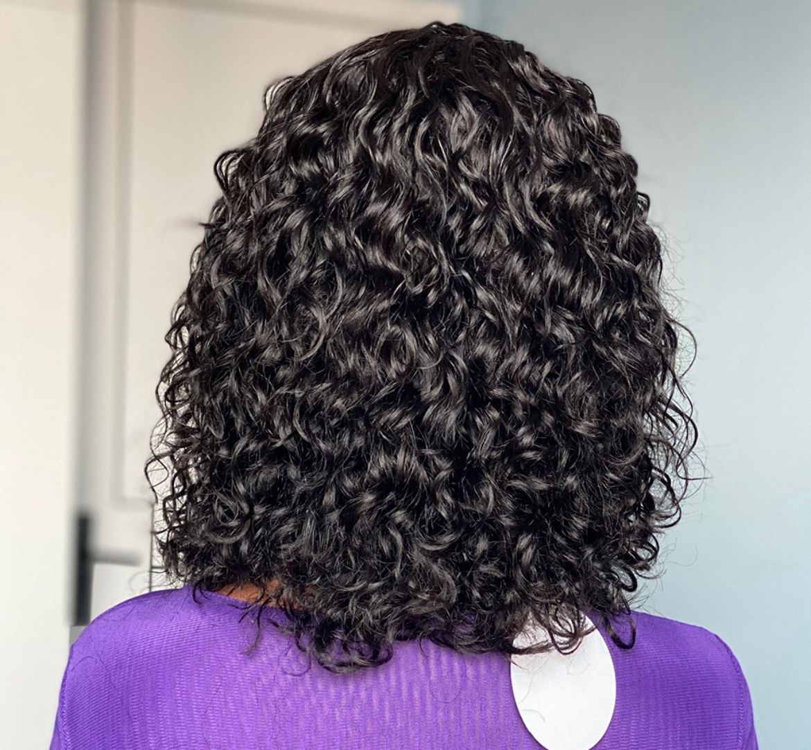 Water Wave Fringe Wig, Human Hair 12inch